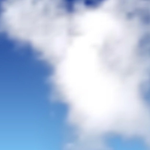 Natürlicher Hintergrund mit Wolke am blauen Himmel Realistische Wolke auf blauem Hintergrund Vektorillustration
