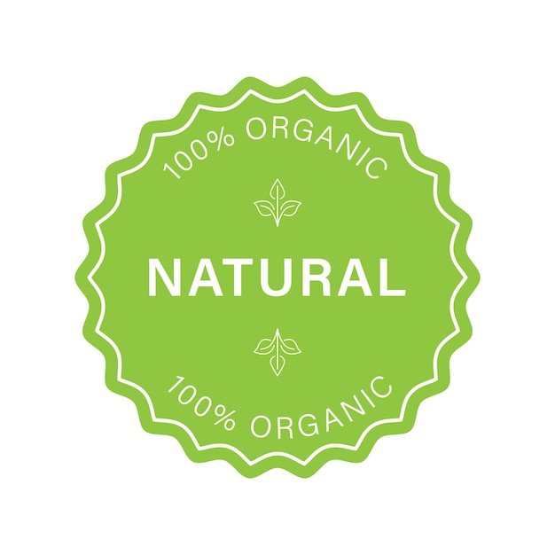 Natürliches bio-produkt grüner stempel eco friendly health food label reines symbol qualität frisch natürlich