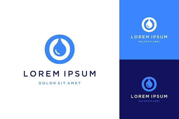 Natürliches Logo-Design monogrammiert oder Initialbuchstabe O mit Wassertröpfchen
