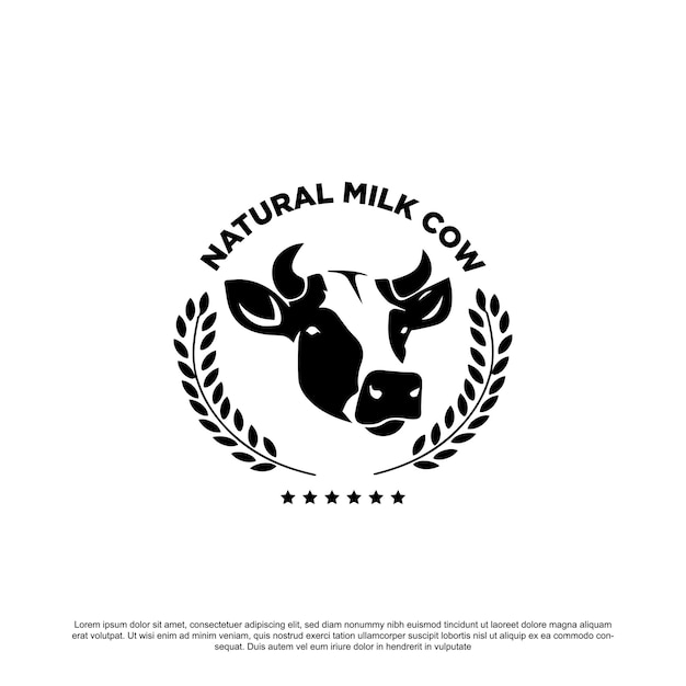 Natürliches Milchkuh-Logo-Design