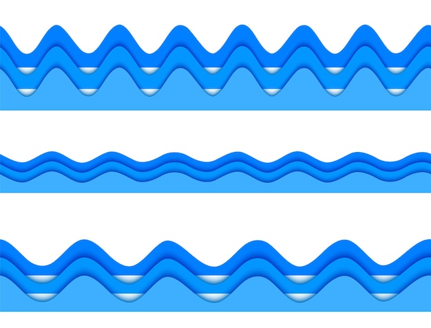 Natürliches thema frische ein süßwasser-hintergrund der blauen elemente entwerfen nahtlose welle abstrakte wellenförmige vektorillustration eps10