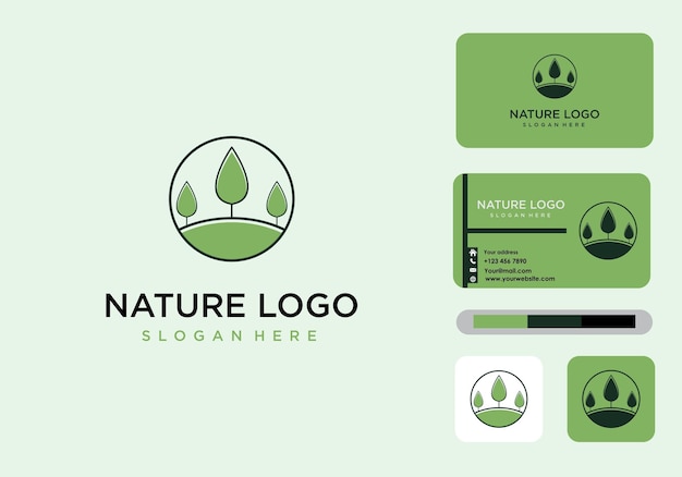 Vektor natur-baum-logo-visitenkarte-symbol