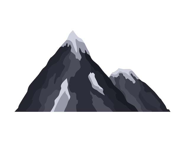Natur Berglandschaft. Felsiges Massiv-Vektor-Illustration. Wintergipfel oder Hügel. Range Rock, Berg felsige Umgebung oben. Reiselandschaft, Kletter- oder Wanderberge