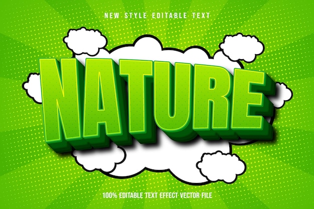 Natur editierbarer texteffekt-cartoon-stil