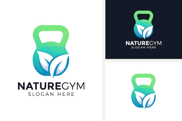 Vektor natur-fitnessstudio-logo-design-vektor-illustration