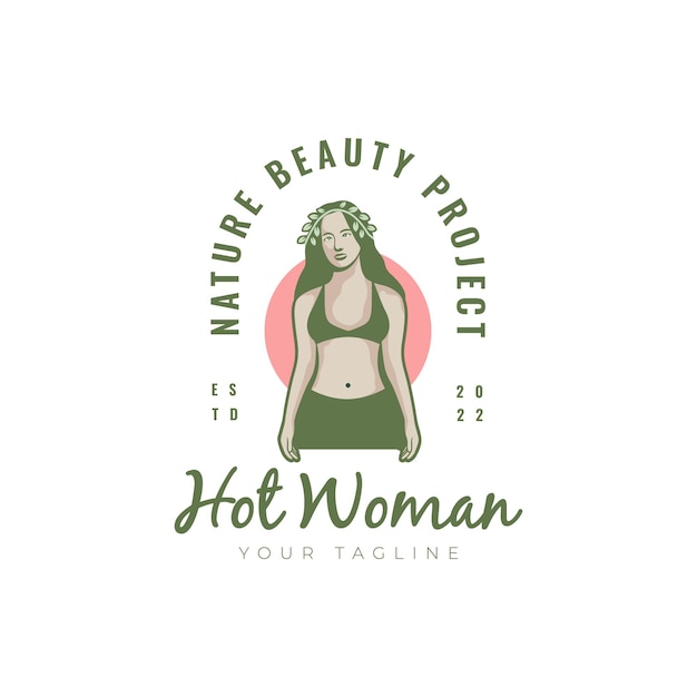 Natur frau beauty style salon und spa logo design abstrakt feminin