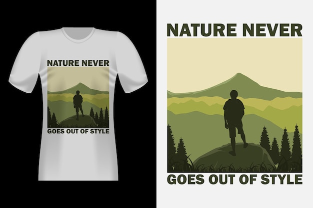 Vektor natur handgezeichnetes vintage-t-shirt-design