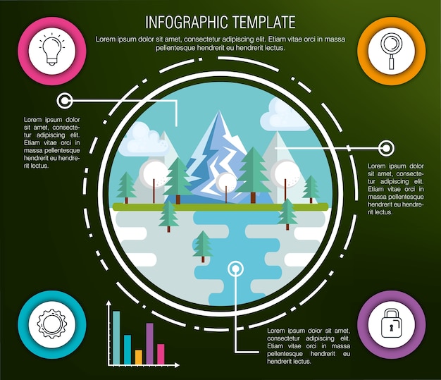 Natur infografik vorlage symbole