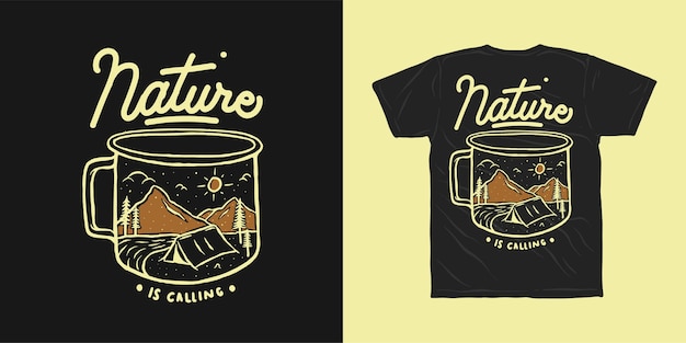 Natur nennt abenteuer t-shirt design