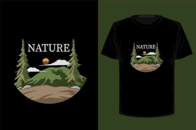 Natur retro-vintage-t-shirt-design