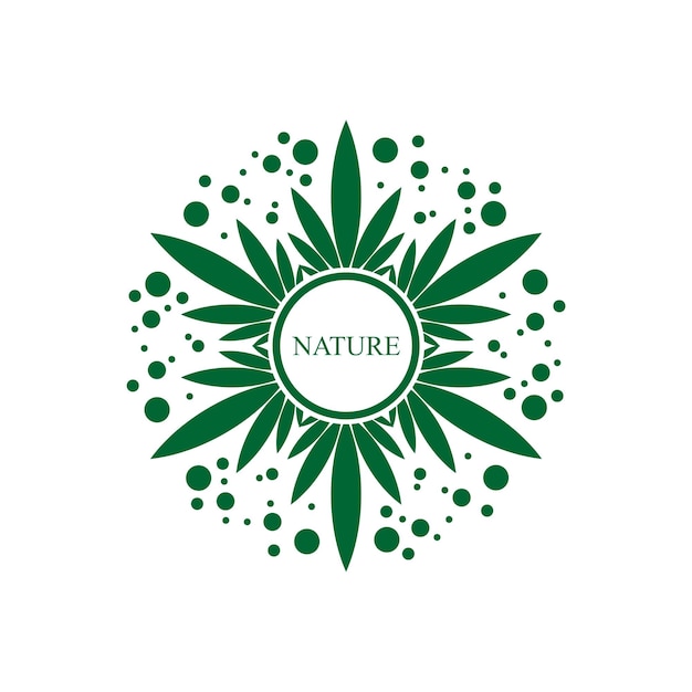 Natur rundes hanfblatt logo