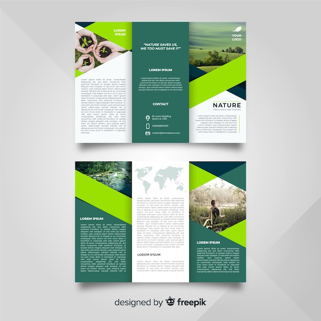 Vektor natur trifold flyer vorlage