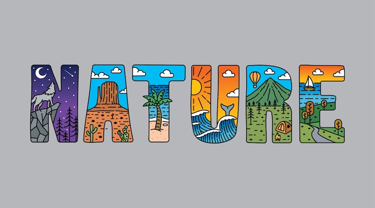 Vektor natur-typographie-design-vektor für t-shirt-poster und andere verwendungszwecke