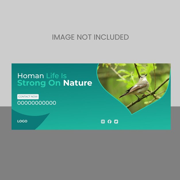 Natur-web-banner oder facebook-cover und social-media-post-design-vorlage
