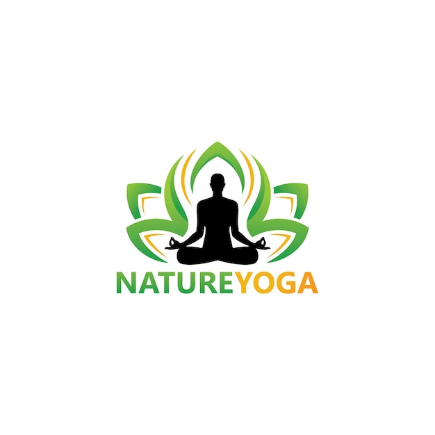 Natur yoga logo vorlagendesign