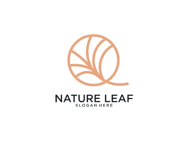 Naturblatt-kreislinie kunst-logo-design