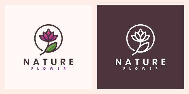 Naturblume mit schönem farblogo-design