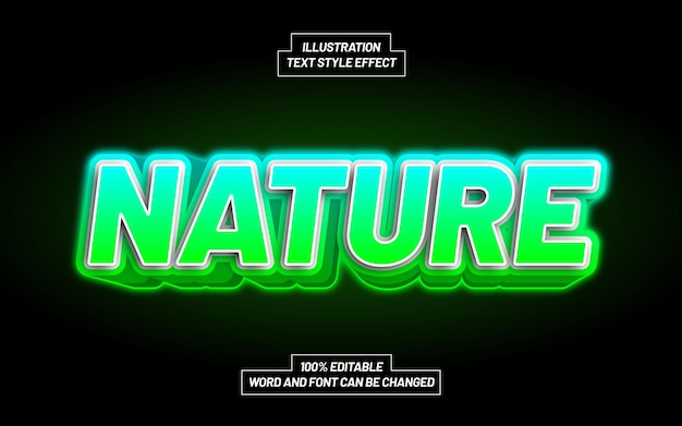 Vektor nature 3d bold text style-effekt