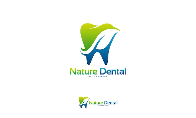 Vektor nature dental logo entwirft konzeptvektor, zahnklinik-logo-vorlage