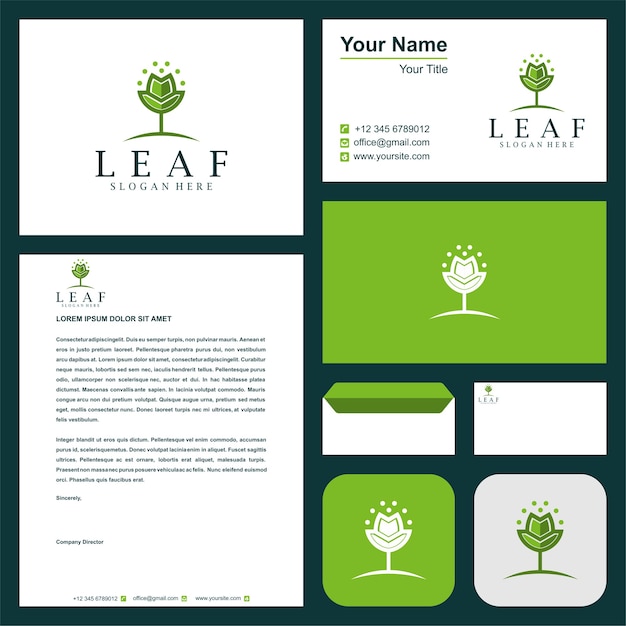 Nature logo template sammlung premium