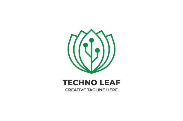 Nature organic technology minimalistisches logo