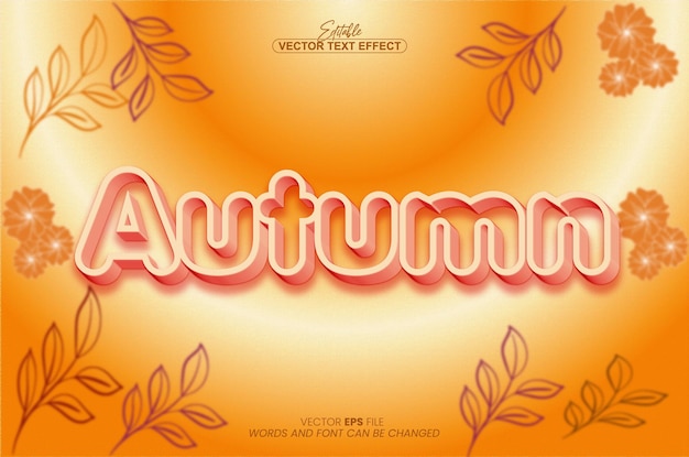 Naturelement herbst 3d-texteffekt