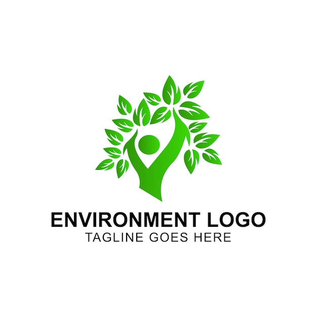 Naturelemente des Logo-Designs Blattgrüne Umgebungsvektorillustration