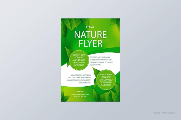 Naturflyer-Vorlage mit flachem Design