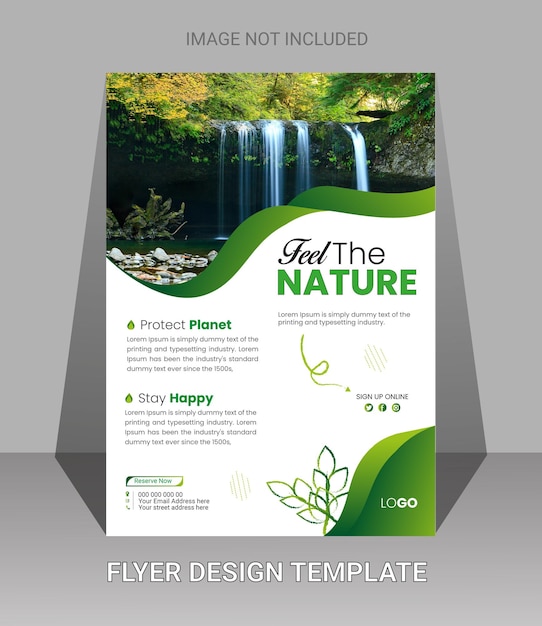Naturfreie Vektorumgebung Flyer vertikale Vorlage
