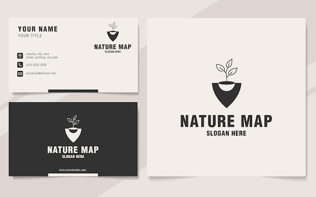 Naturkarten-logo-vorlage im monogramm-stil