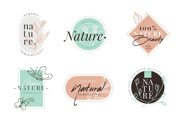 Vektor naturkosmetik-logo-pack