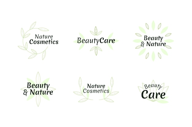 Vektor naturkosmetik-logo-sammlung