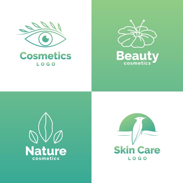 Vektor naturkosmetik-logo-sammlung