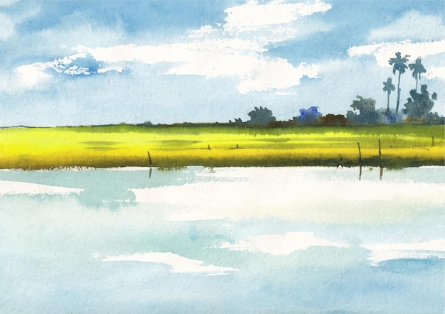 Naturreflexions-aquarell-landschaftskunst