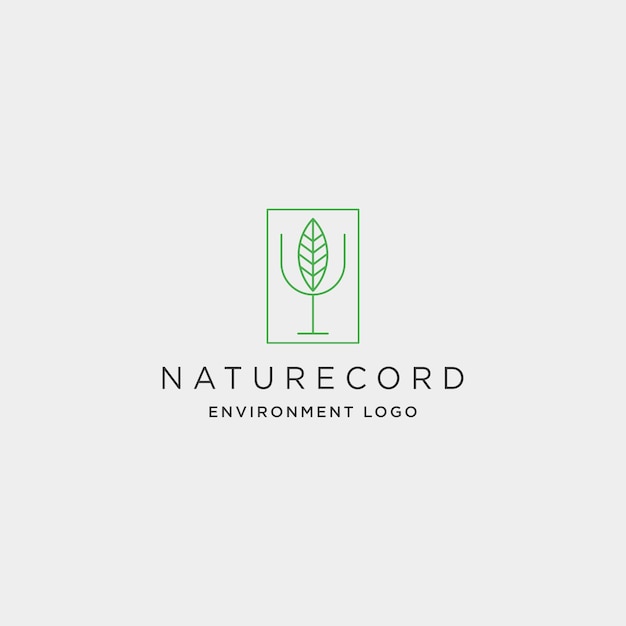 Naturrekord blatt studio linie abzeichen einfache logo vorlage vektor illustration symbol element - vektor