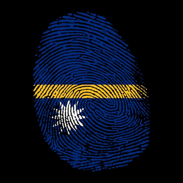 Nauru-Flagge auf Fingerabdruck