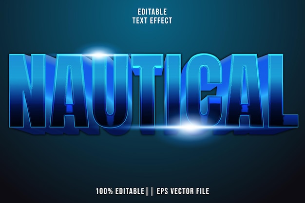 Nautical Editable Text-Effekt 3D Moderner Stil