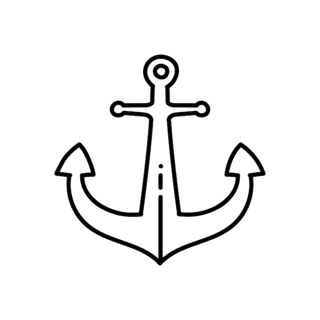 Vektor nautische schiffsanker-symbol handgezeichnete vektorillustration