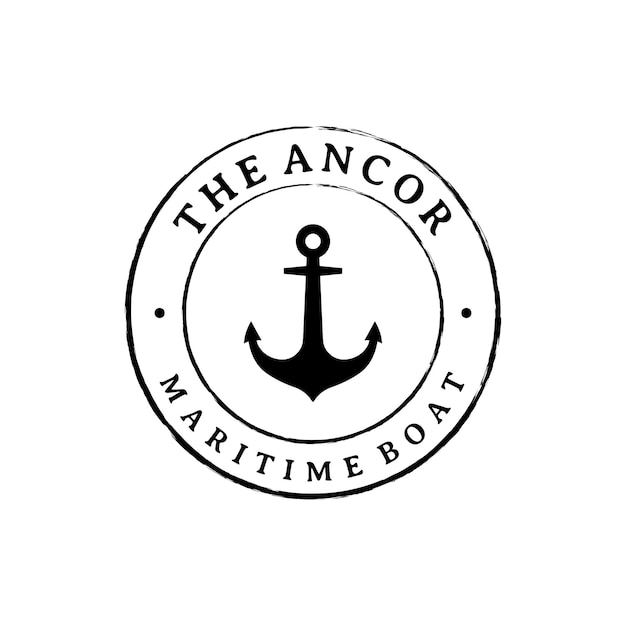 Vektor nautischer anker und seil. logo-design-logo für markenunternehmen und unternehmen im maritimen bereich