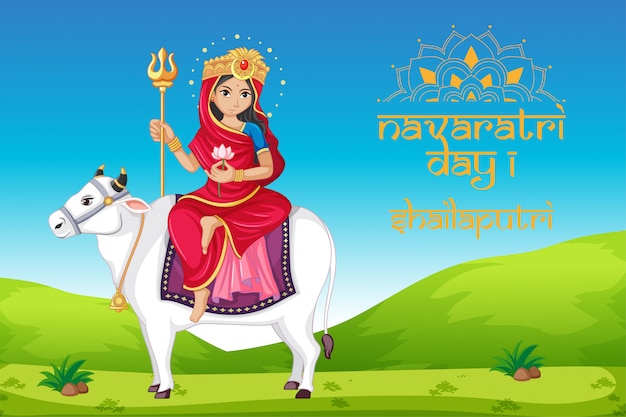 Navaratri-plakat mit göttin