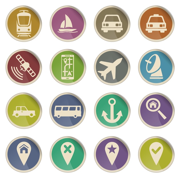 Navigation einfach Vektor-Icon-Set