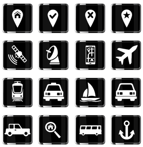 Navigation einfach Vektor-Icon-Set