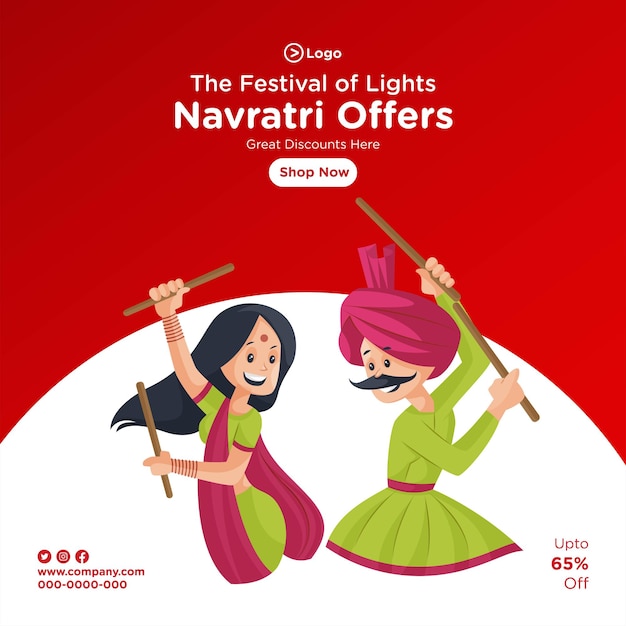 Navratri bietet banner-design-vorlage