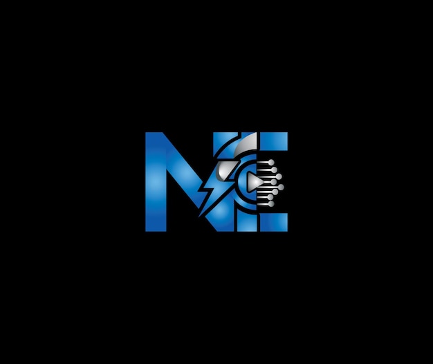NE-Buchstabe Creative Electric Power Modernes Logo-Design-Unternehmenskonzept