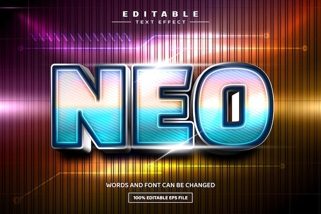 Neo 3d bearbeitbare texteffektvorlage
