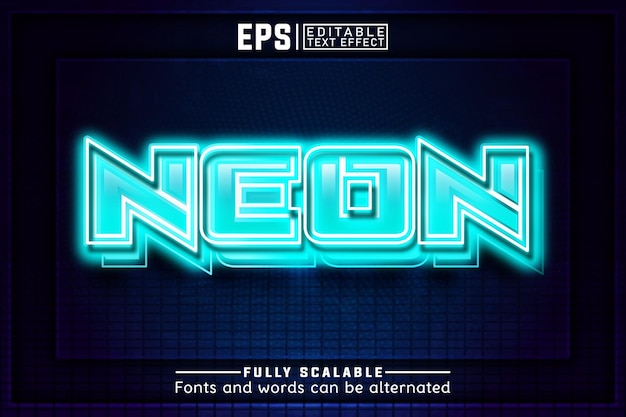 NEON 3d bearbeitbarer Texteffekt