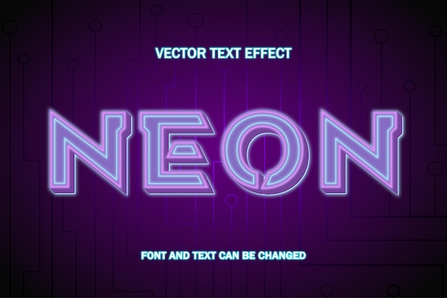 Neon 3d-Technologie-Stil bearbeitbare Texteffekt-Schriftstilvorlage
