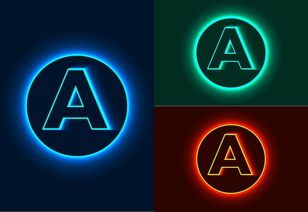 Neon-alphabetbuchstaben ein vektordesign