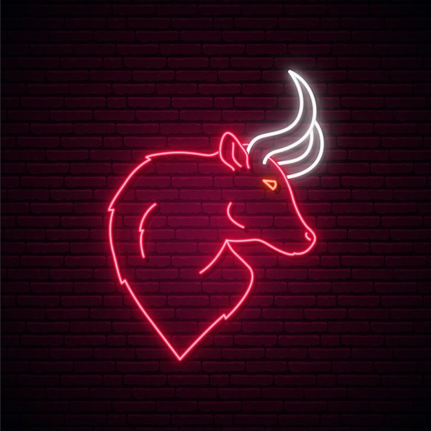 Neon bull zeichen.