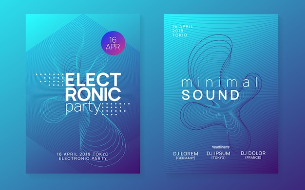 Neon-Club-Flyer Elektro-Tanzmusik Trance-Party dj Electroni